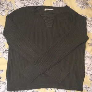 Navy green knit sweater